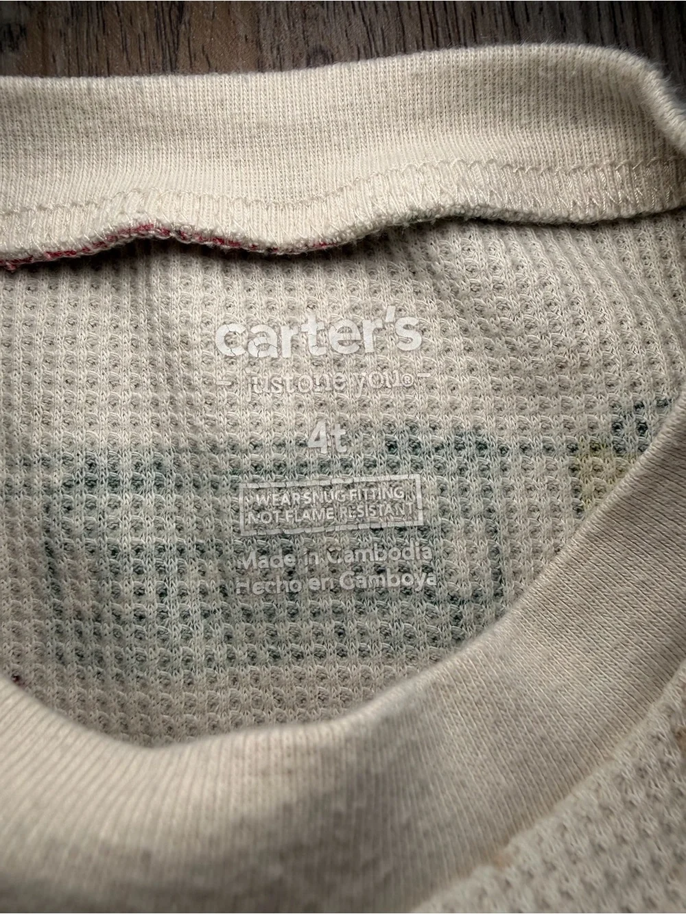 Carter’s Train Design Two Piece Long Sleeve Waffle Knit Pajama Set Boy’s Size 4T